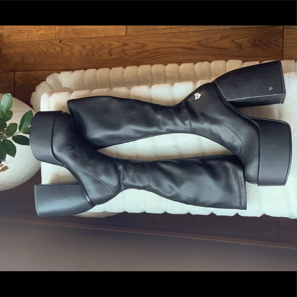 Naked Wolfe - Spice Black Stretch Platform Boots